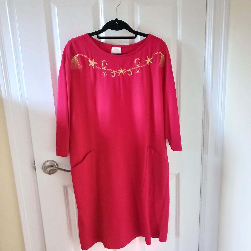 Red Embroidered Dress - Picture 2 of 7